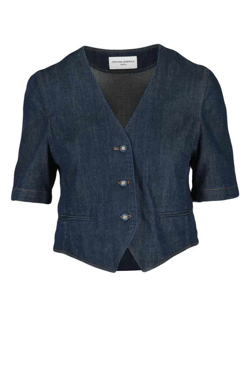 Bolero Jacket Cotton/Lyocell/Modal - Blue