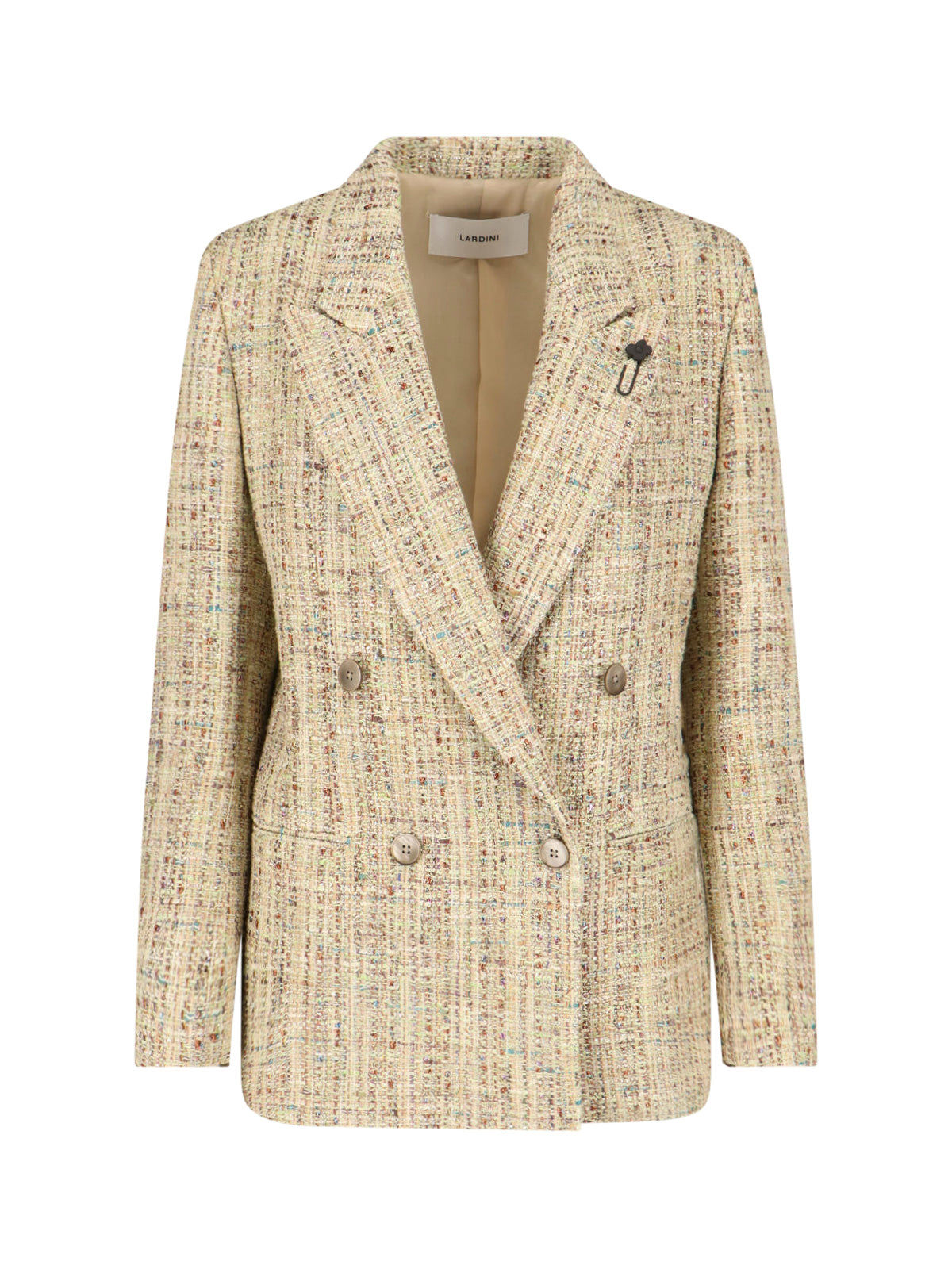 Double-Breasted Textured Tweed Jacket