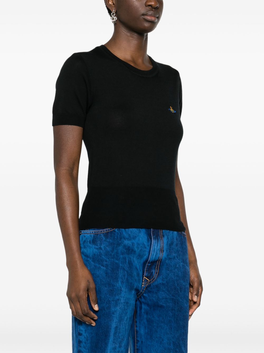 Merino Wool-Silk Blend Knit Top