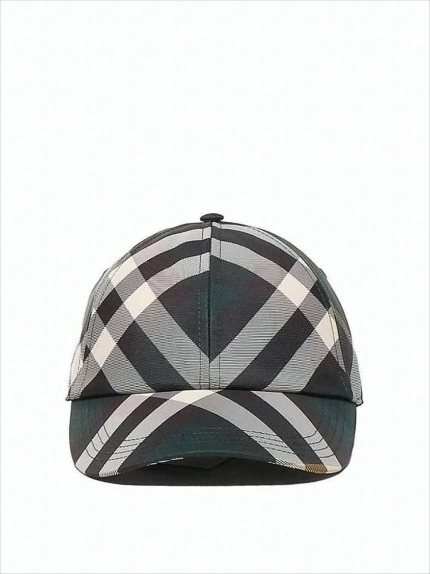 Neutral Check Pattern Baseball Cap