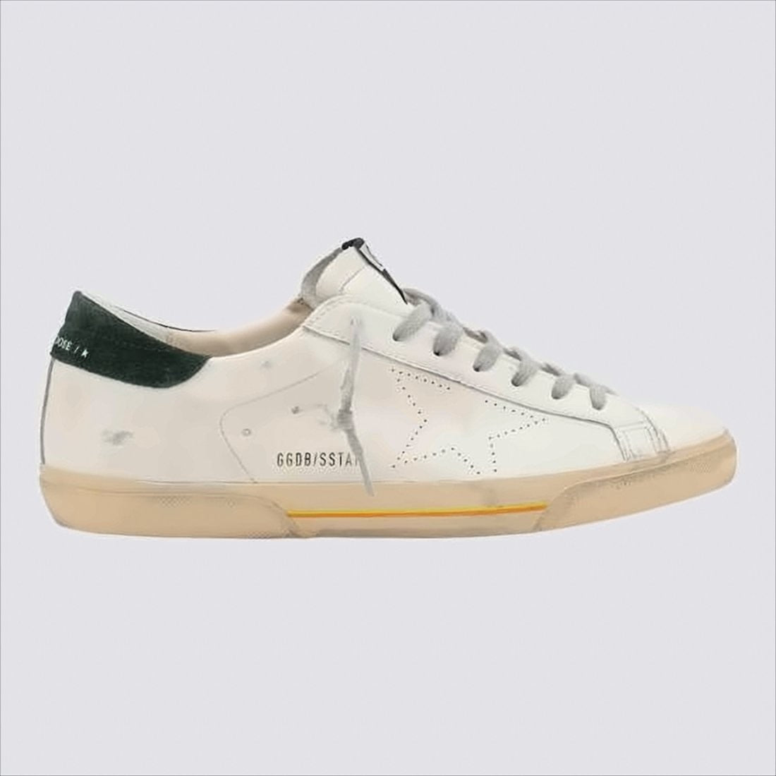 Low-Top White Leather Sneakers with Distressed Finish