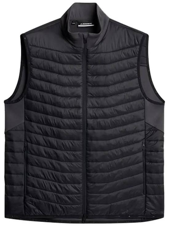 Quilted Black Sleeveless Vest With High Collar