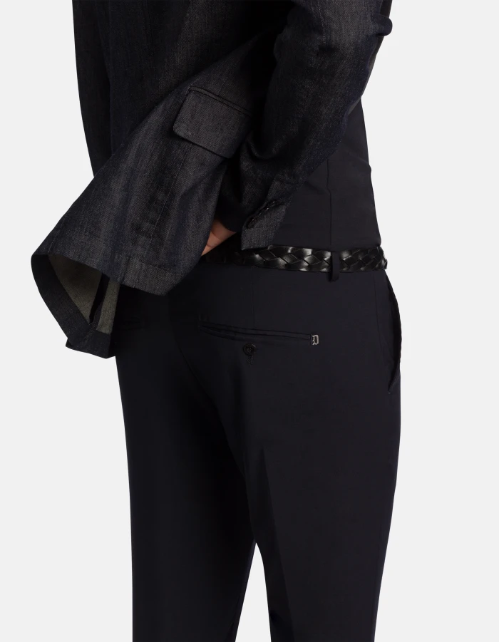 Slim-Fit Black Jeans with Mid-Rise Waist