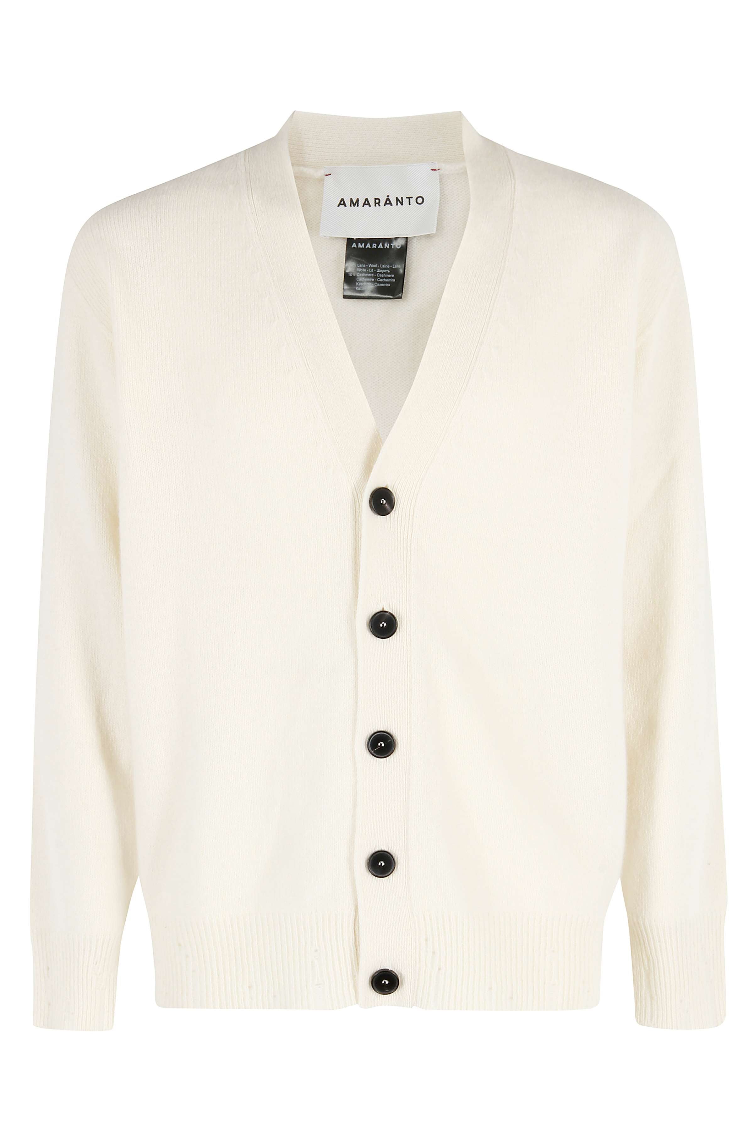 Amaranth V-Neck Cardigan With Center Button Closure