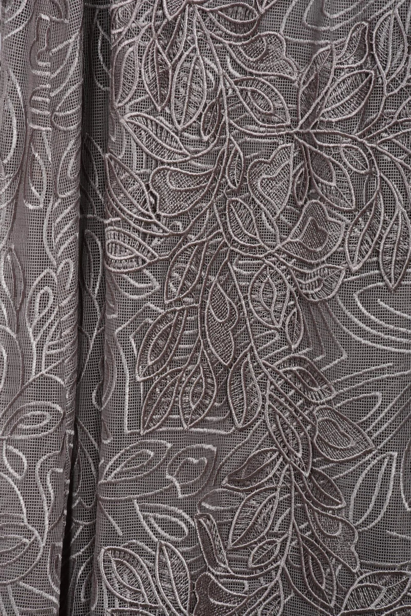 Embroidered Long Dress - Grey