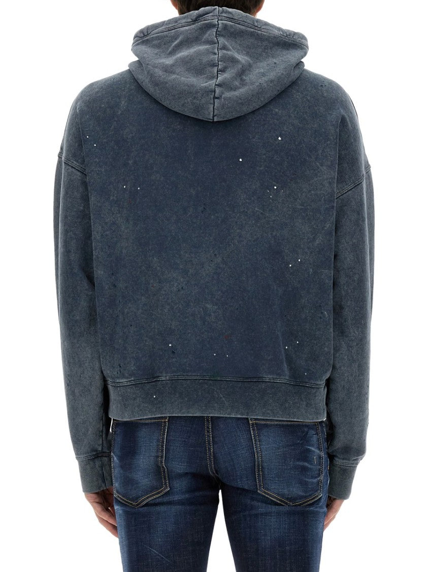 Relaxed-Fit Grey Sweatshirt With Iconic Logo Print