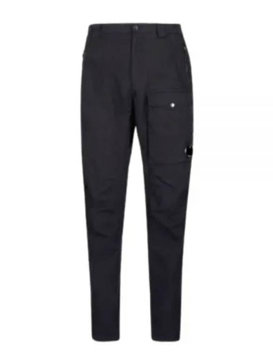 Straight-Fit Cotton Pants With Snap Flap Pocket