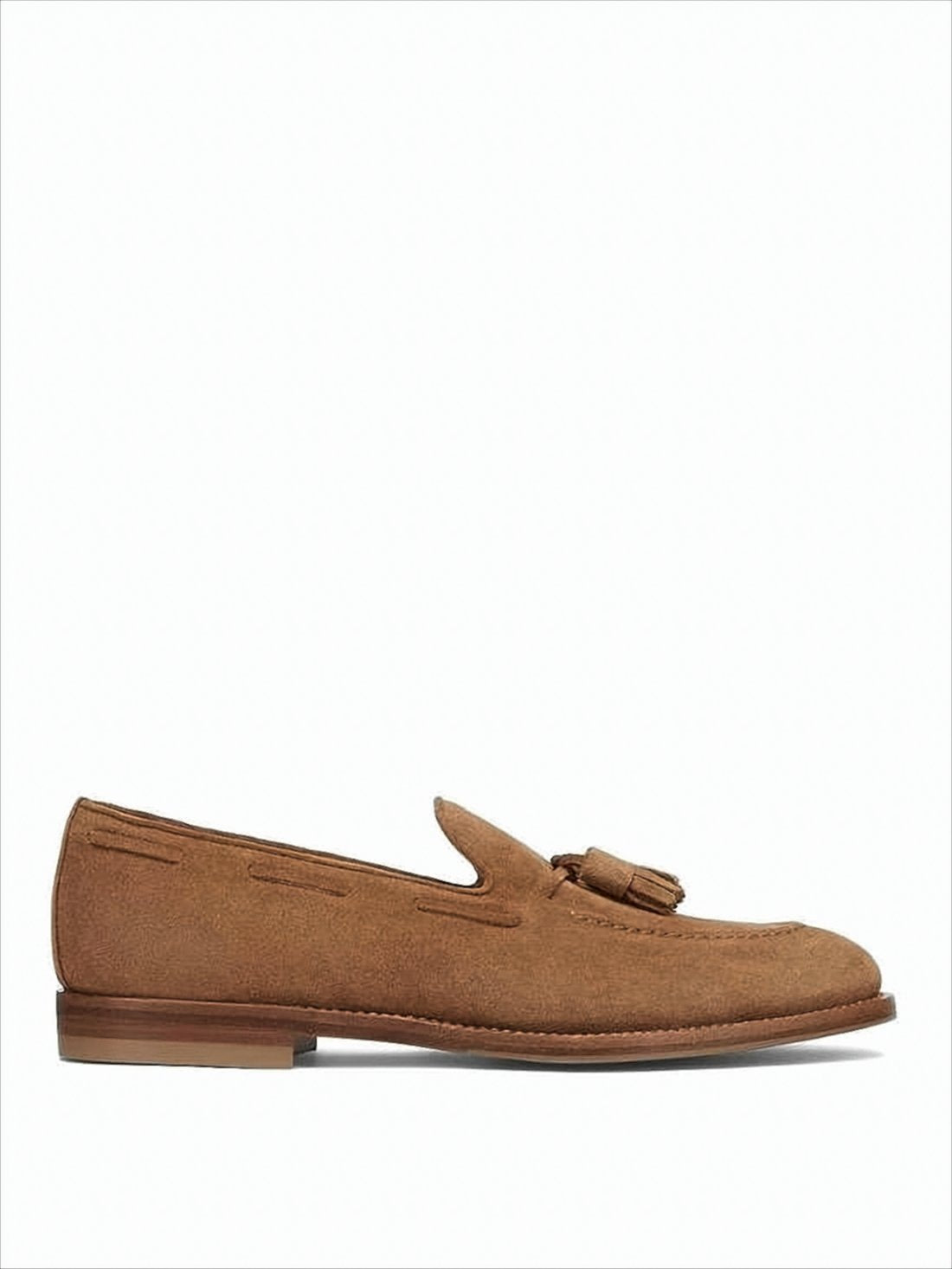 Suede Loafers with Rounded Toe