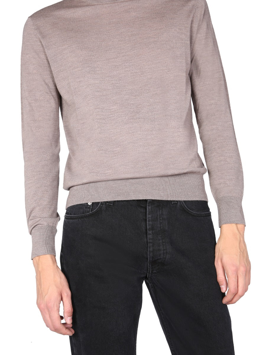Fitted Crew Neck Sweater