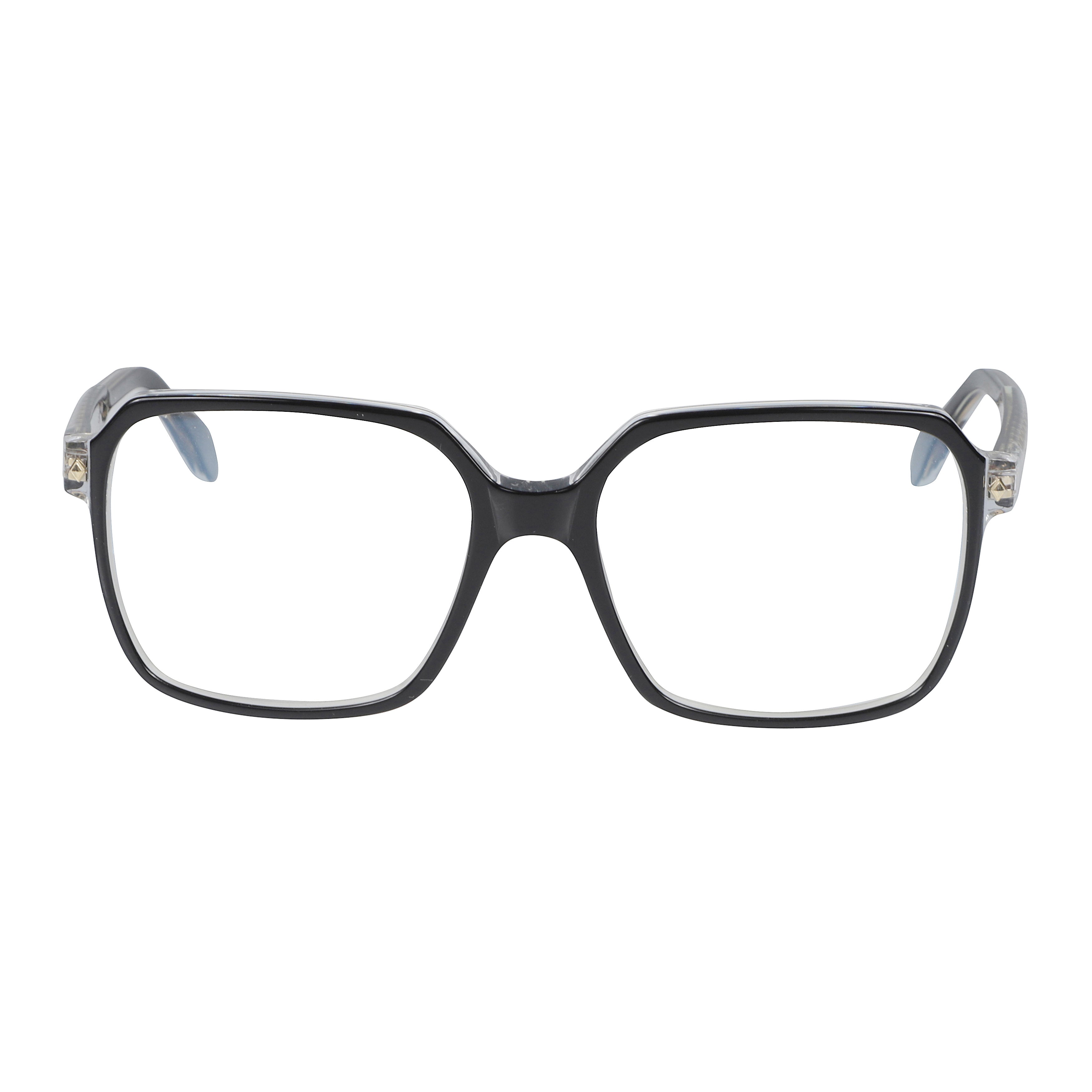 Lisa Glamour/N Oversized Square Frame Eyeglasses with Gold Detailing