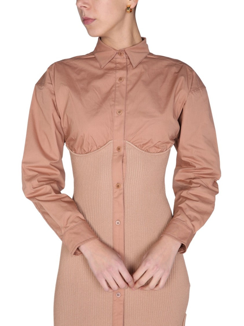 Pointed Collar Mini Dress