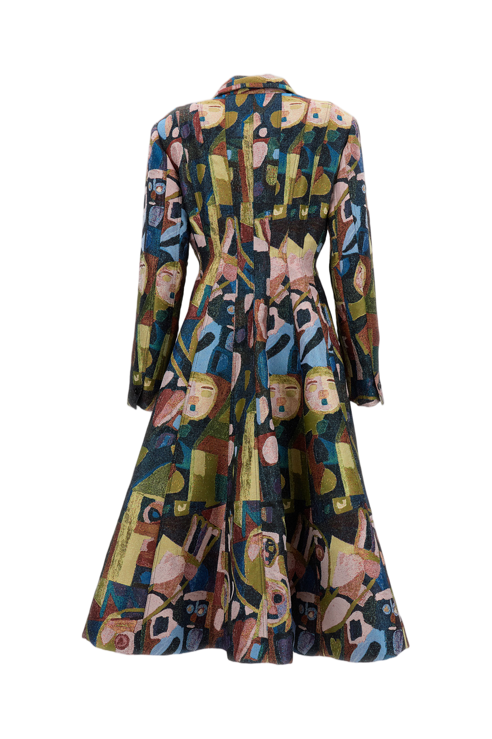 Panel Patchwork Jacquard Coat
