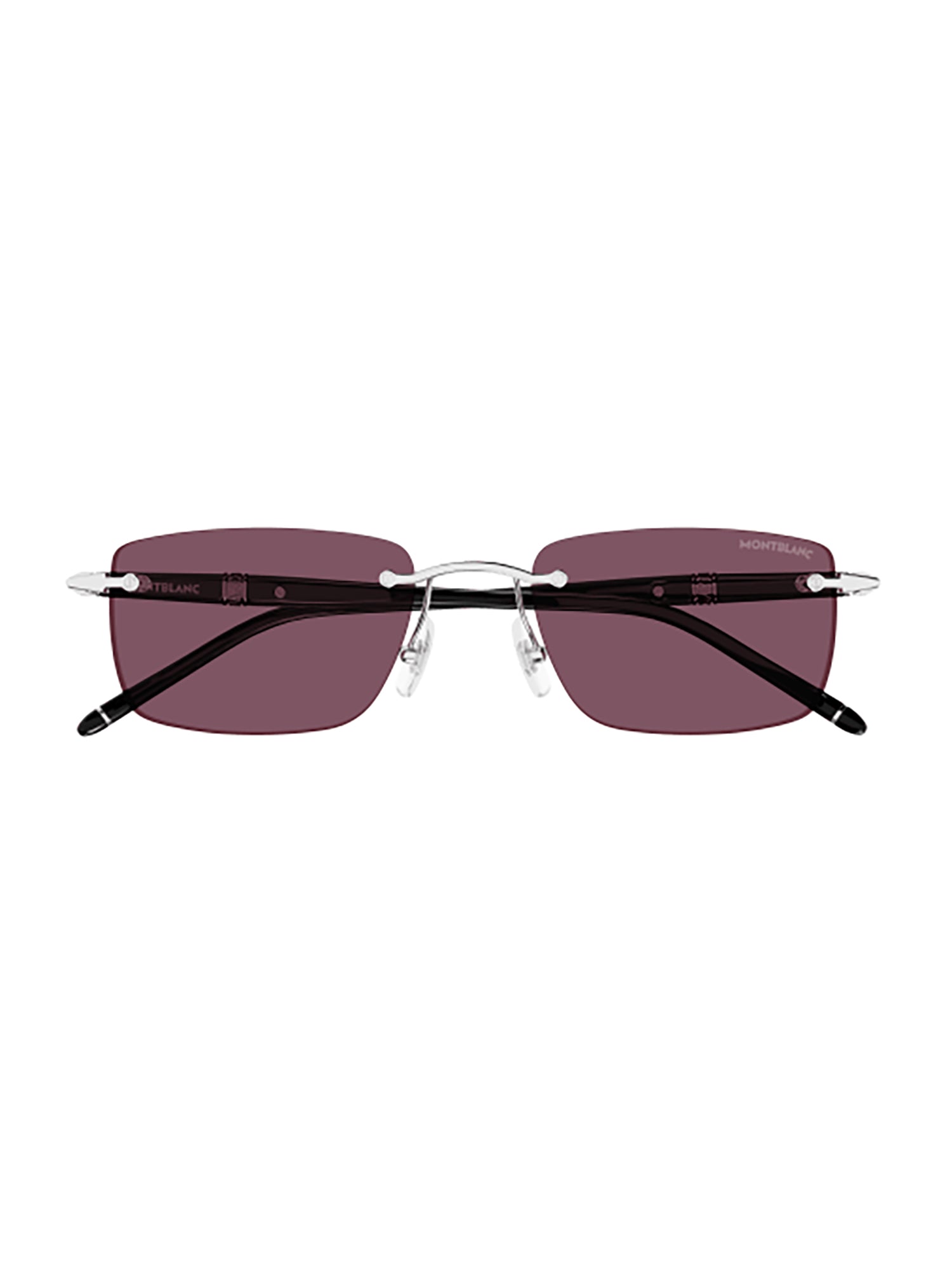 Black Metal Montblanc Sunglasses With Purple-Tinted Lenses