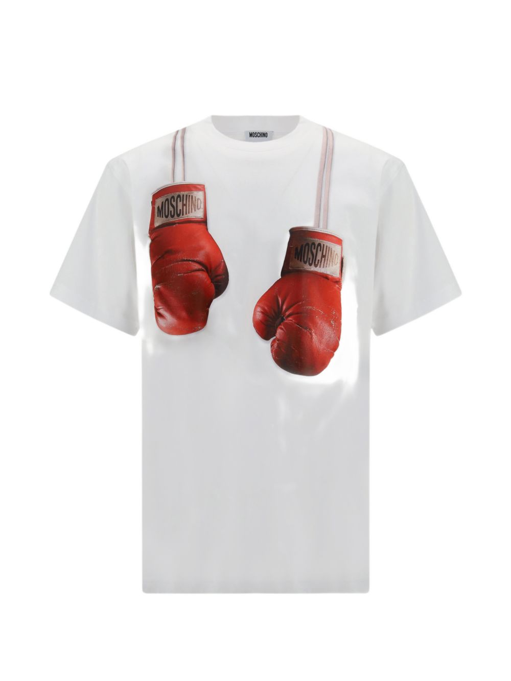 Short-Sleeve Silk Blend T-Shirt with Boxing Glove Print