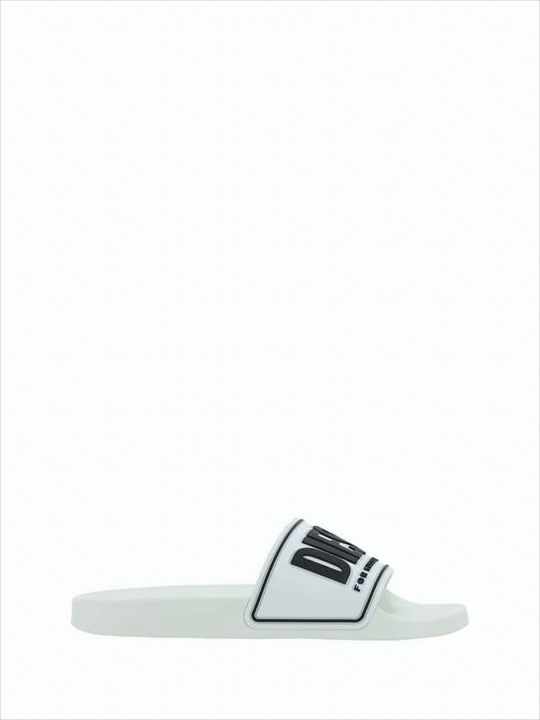 Minimalist White Rubber Slide Sandals