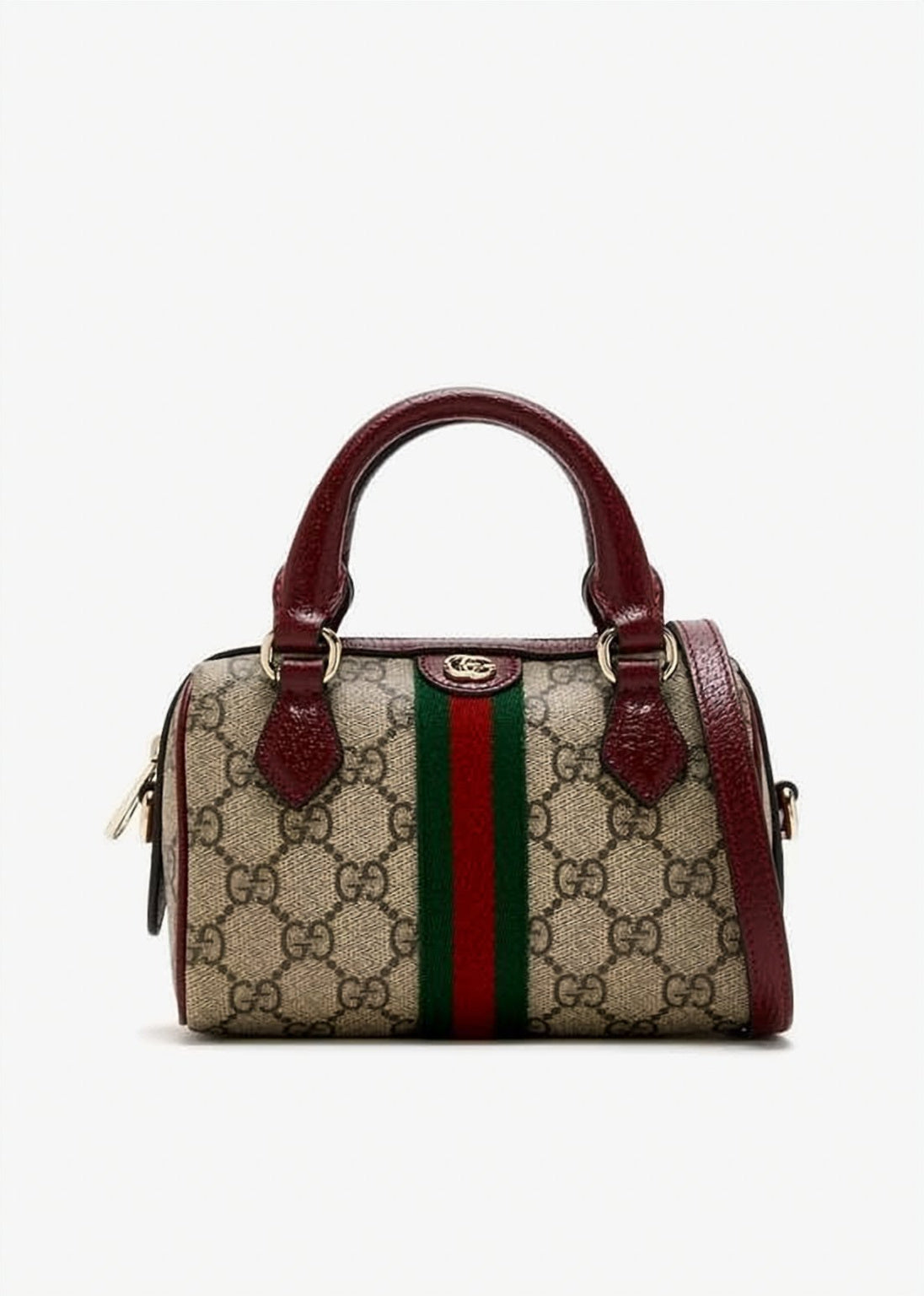 Structured Black Shoulder Bag With Gold-Tone Accents