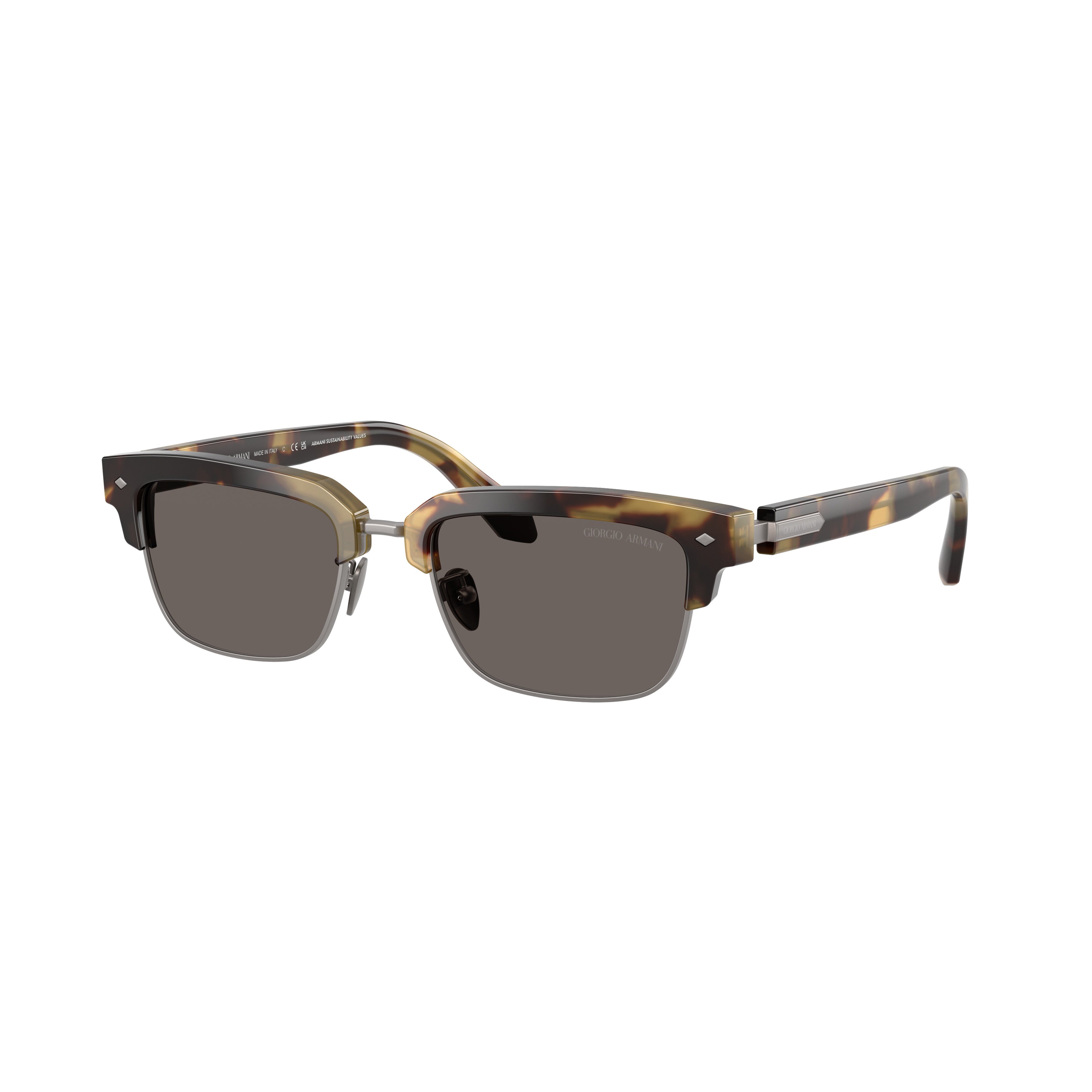 0ar8243 Classic Clubmaster Sunglasses with Tortoiseshell Acetate Frame