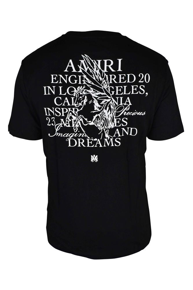 Graphic Black Cotton T-Shirt With Unicorn Illustration