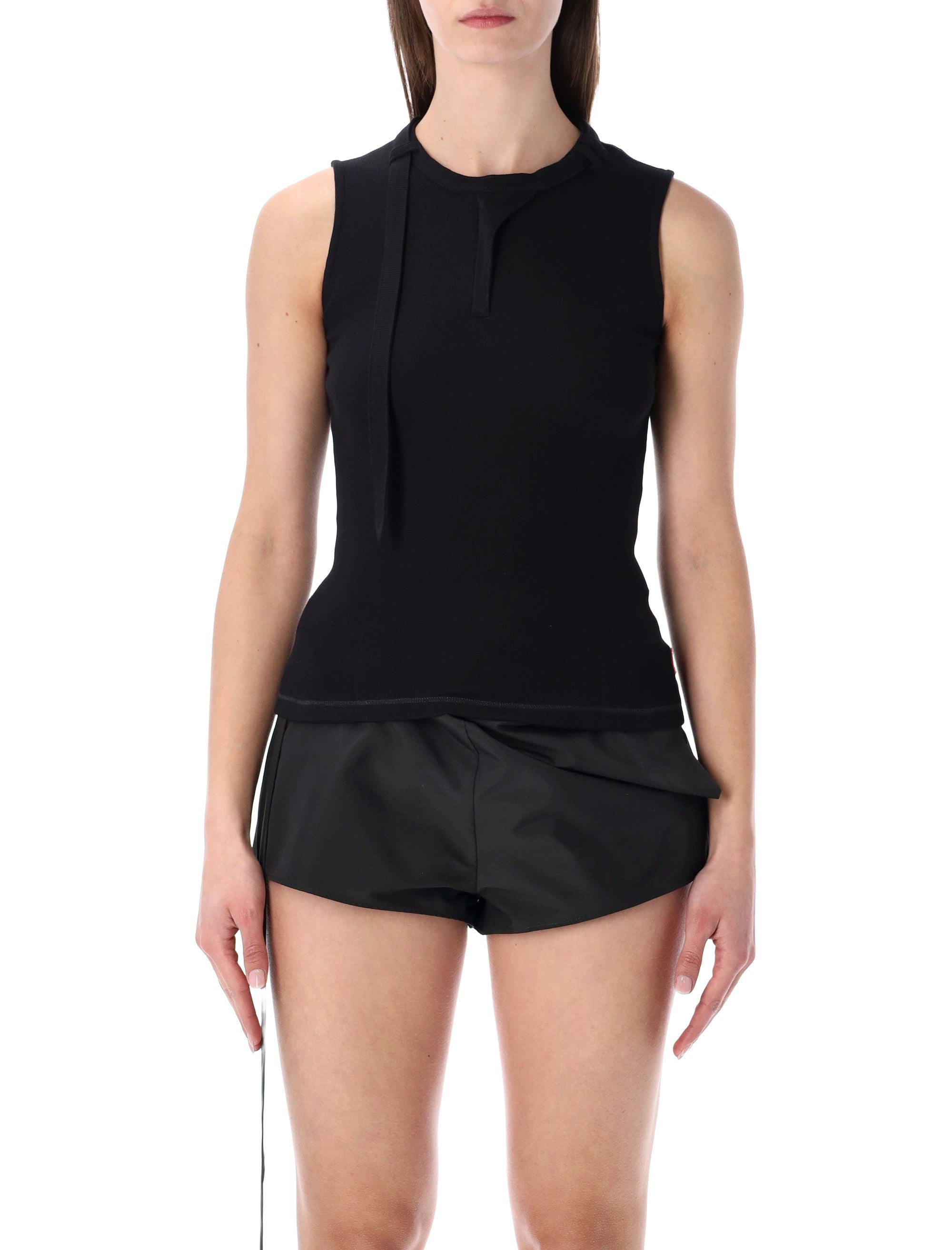 T-Iara Sleeveless Ribbed Cotton Top