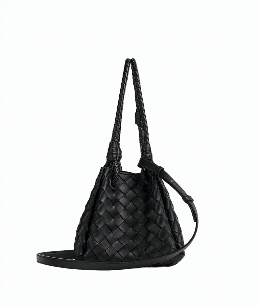 Intricate Woven Small Shoulder Bag with Braided Handle
