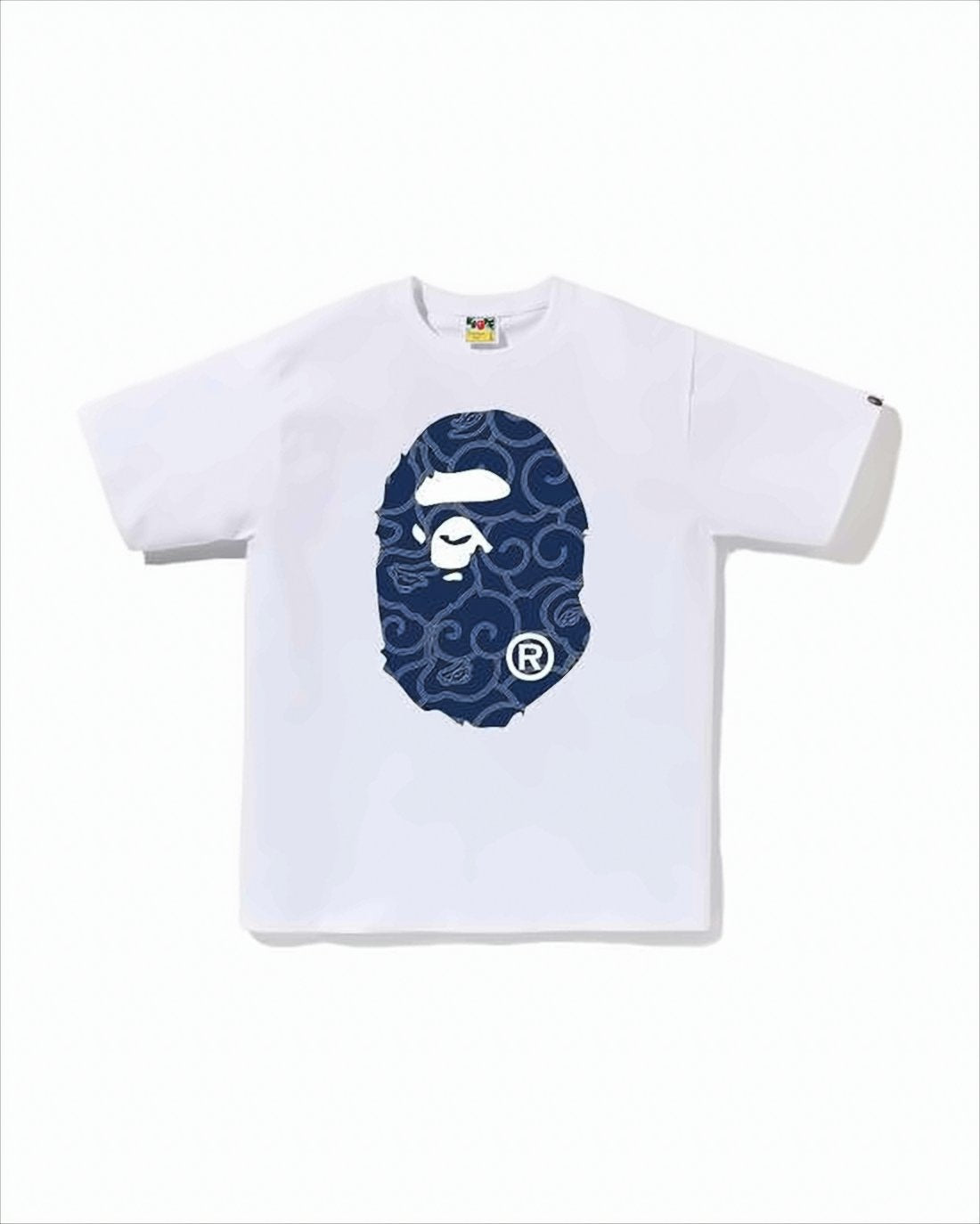 Short-Sleeve White T-Shirt with Navy Blue Graphic