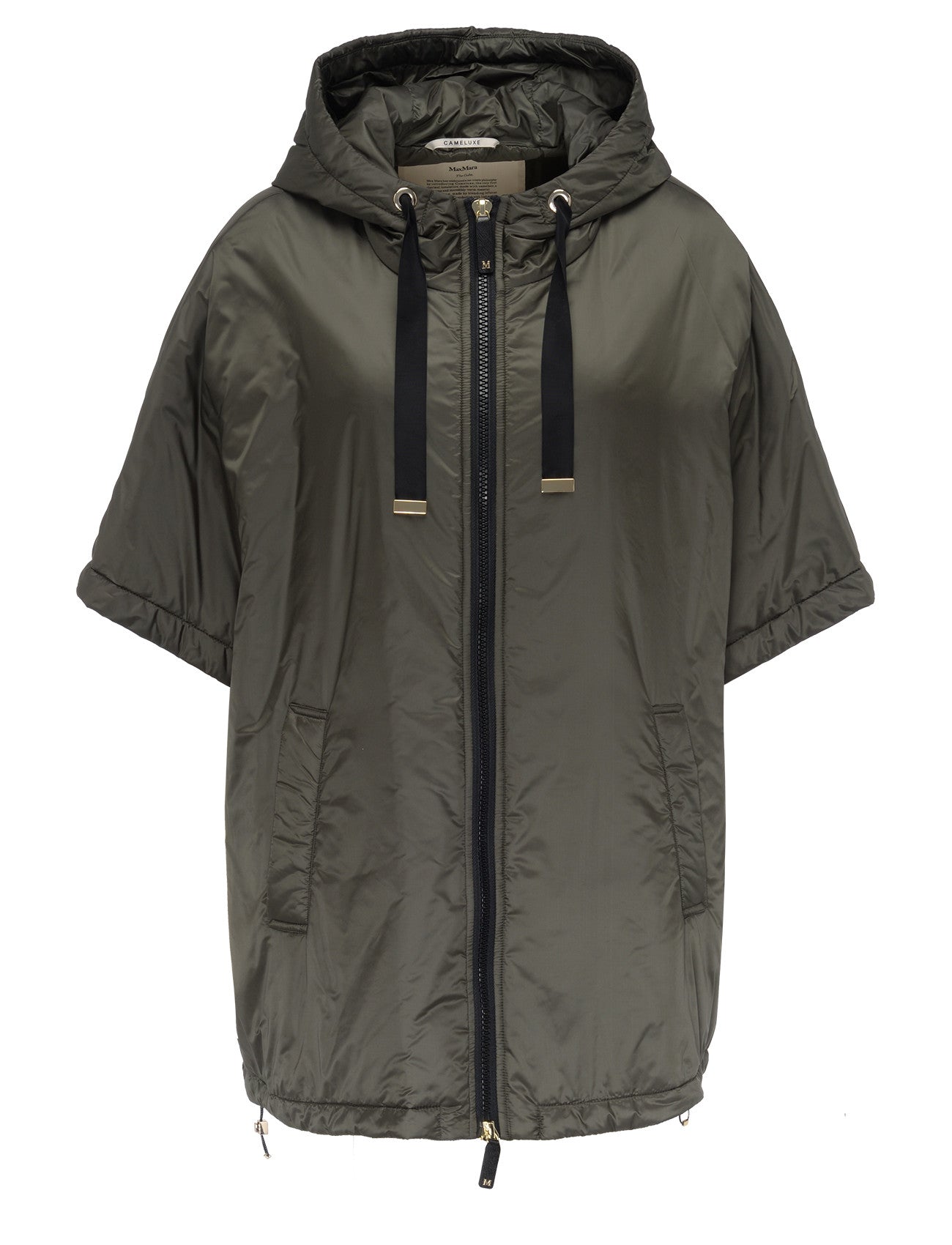 Short-Sleeved Padded Jacket with Drawstring Hood