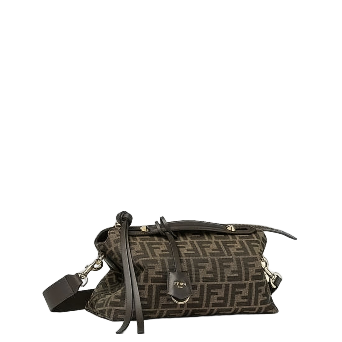 Rectangular Monogram Crossbody Bag with Gold-tone Accents