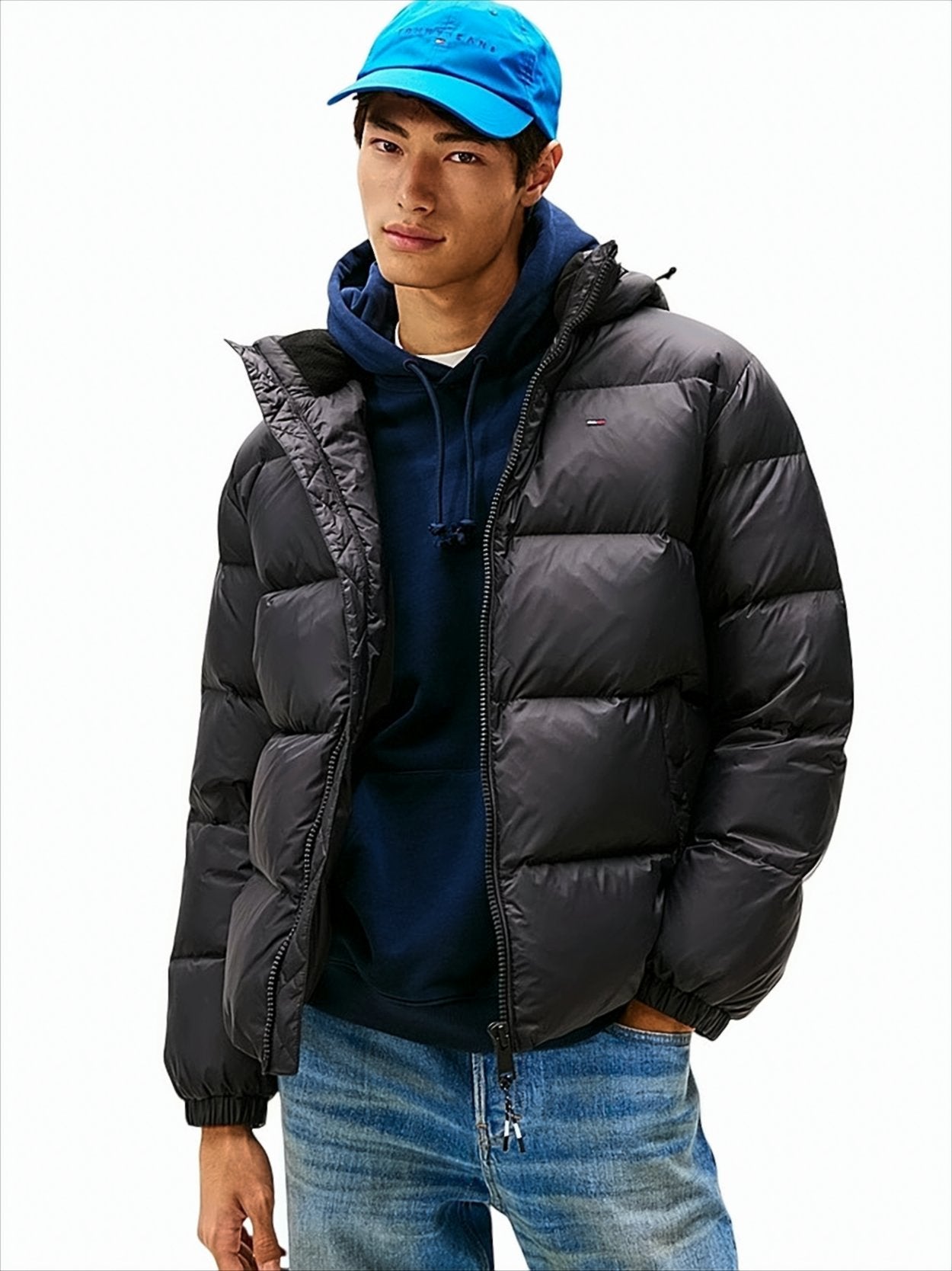 Water-Repellent Down Jacket With Removable Hood