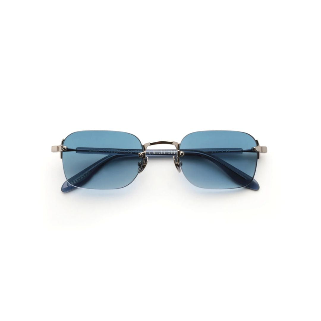 Domsa Metal Frame Sunglasses with Blue-Tinted Lenses