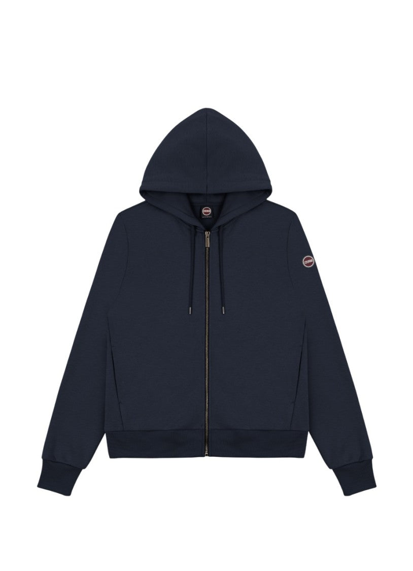 Blue Zip-Up Sweatshirt with Adjustable Hood