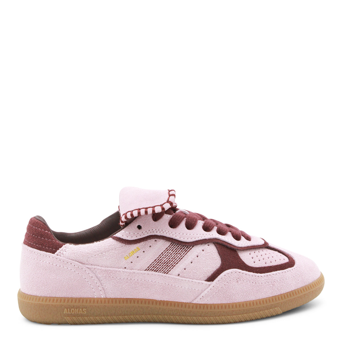 Suede Low-Top Sneakers with Burgundy Accents