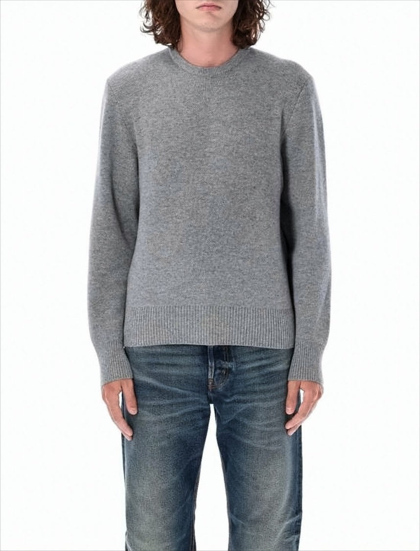 Textured Knit Sweater with Vertical Tricolor Stripe