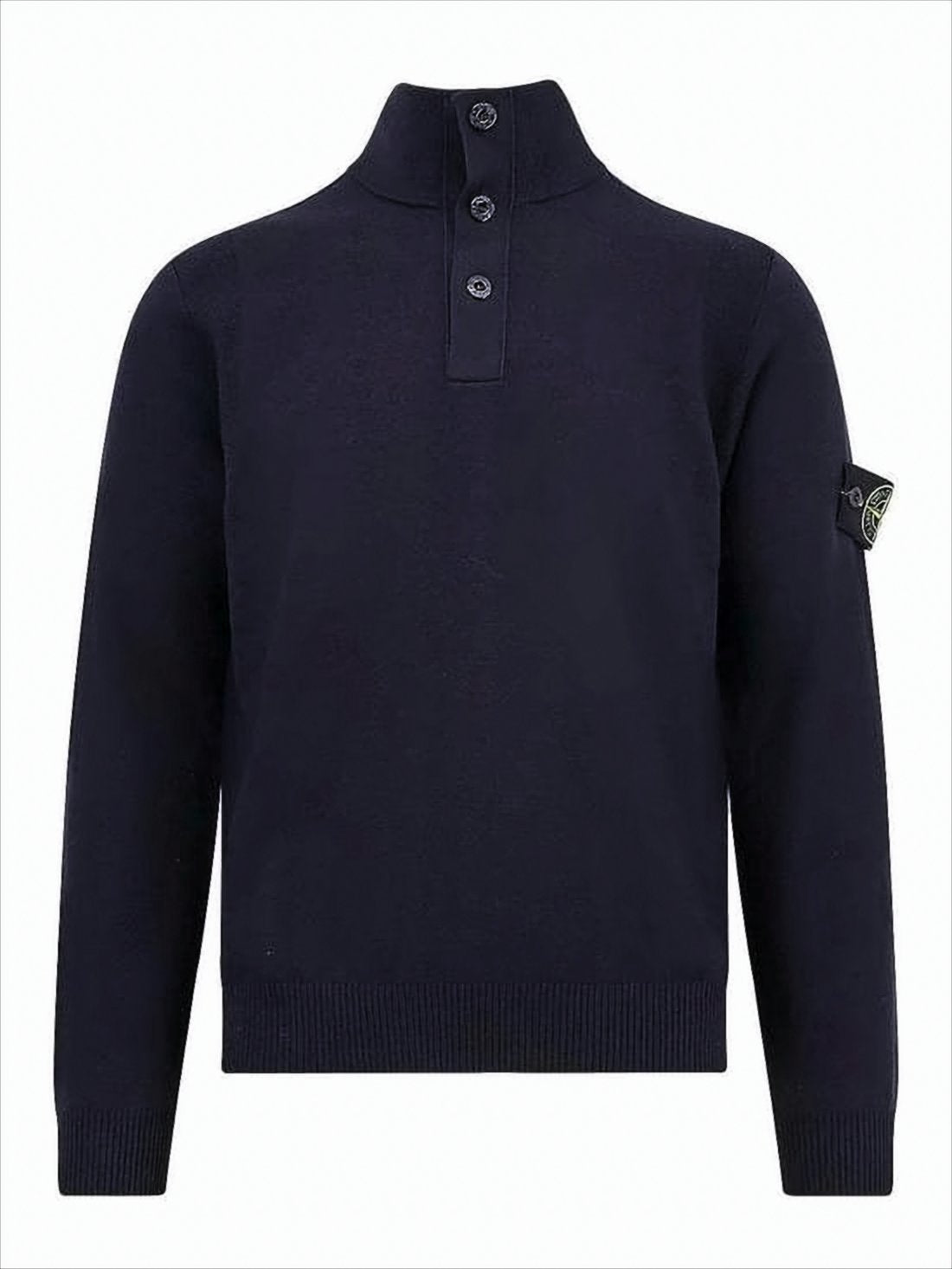 Knitted Turtleneck Sweater With High Ribbed Collar