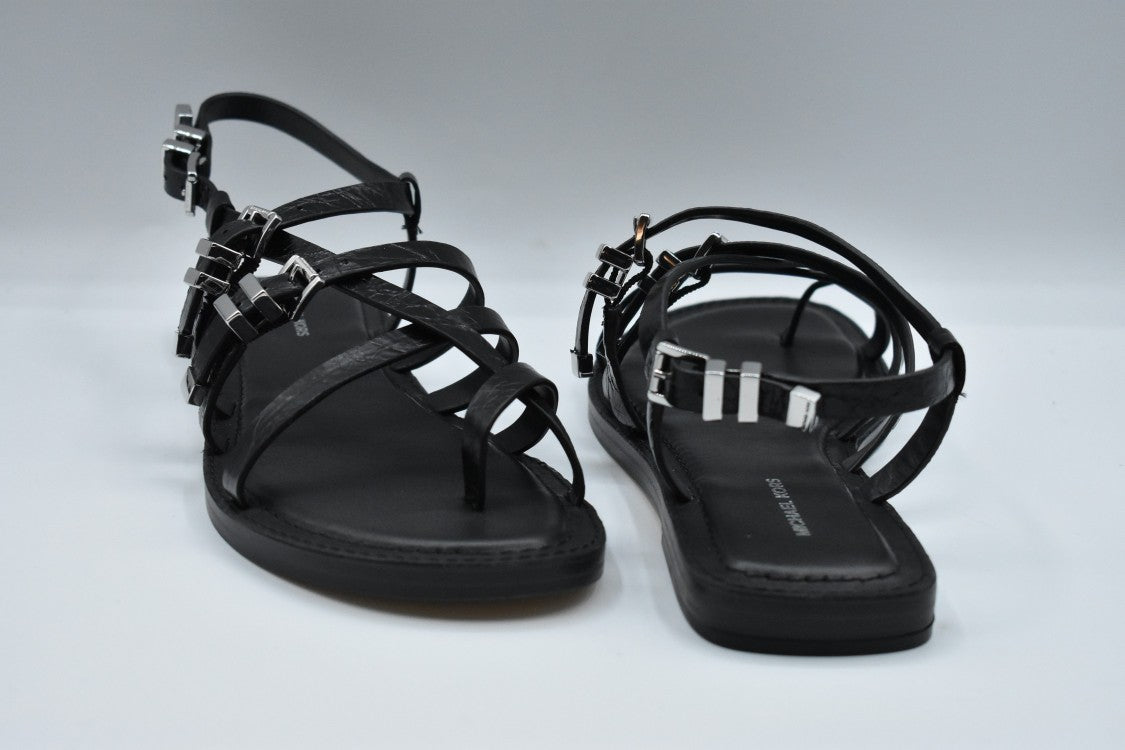 Low Top Black Shoes With Metallic Accents