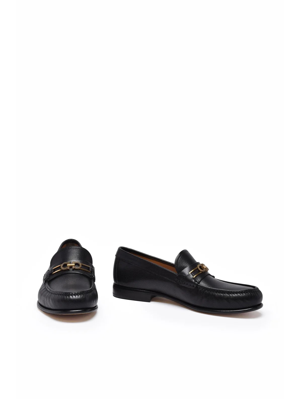Mathias Leather Loafer - Black/Gold