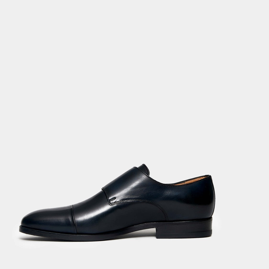 Double Buckle In Blue Calfskin