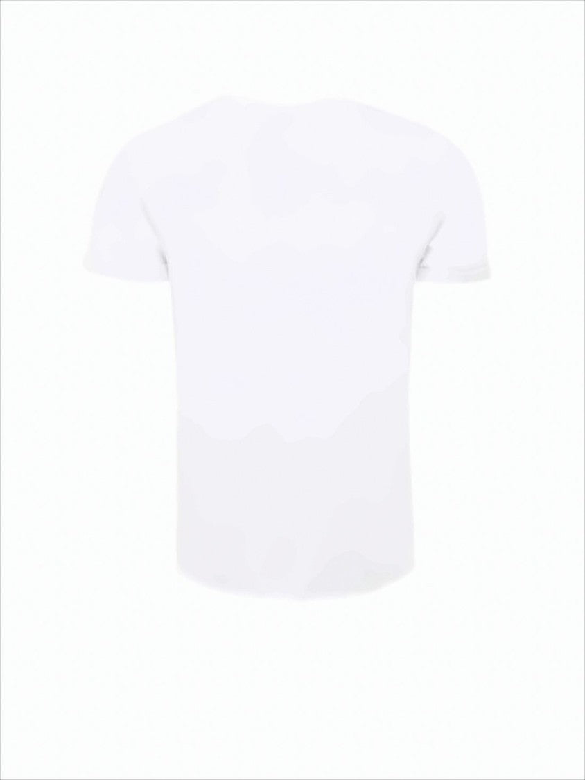 Minimalist White Round Neck T-Shirt with Signature Logo