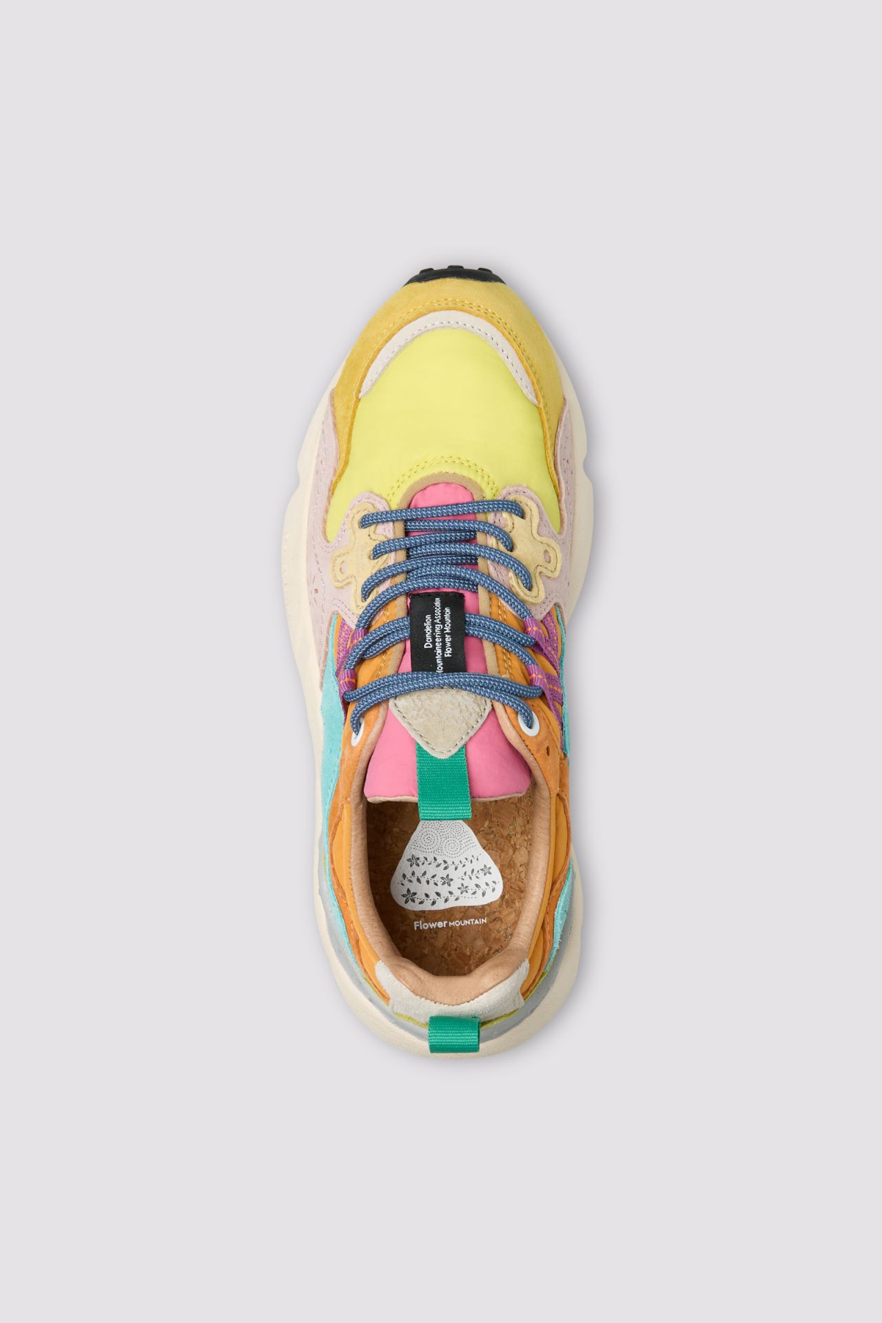 Multi-Colored Sneakers with Chunky Sole and Decorative Perforations