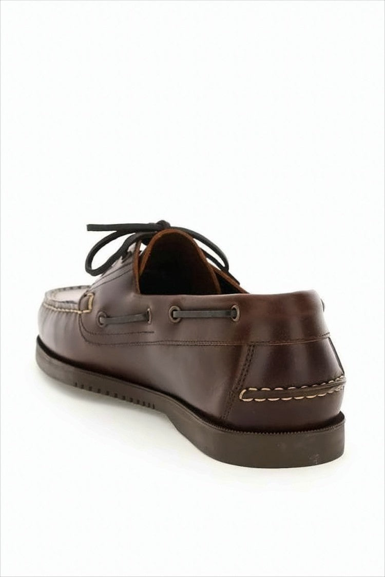 Moccasin Brown Loafers with Detailed Stitching