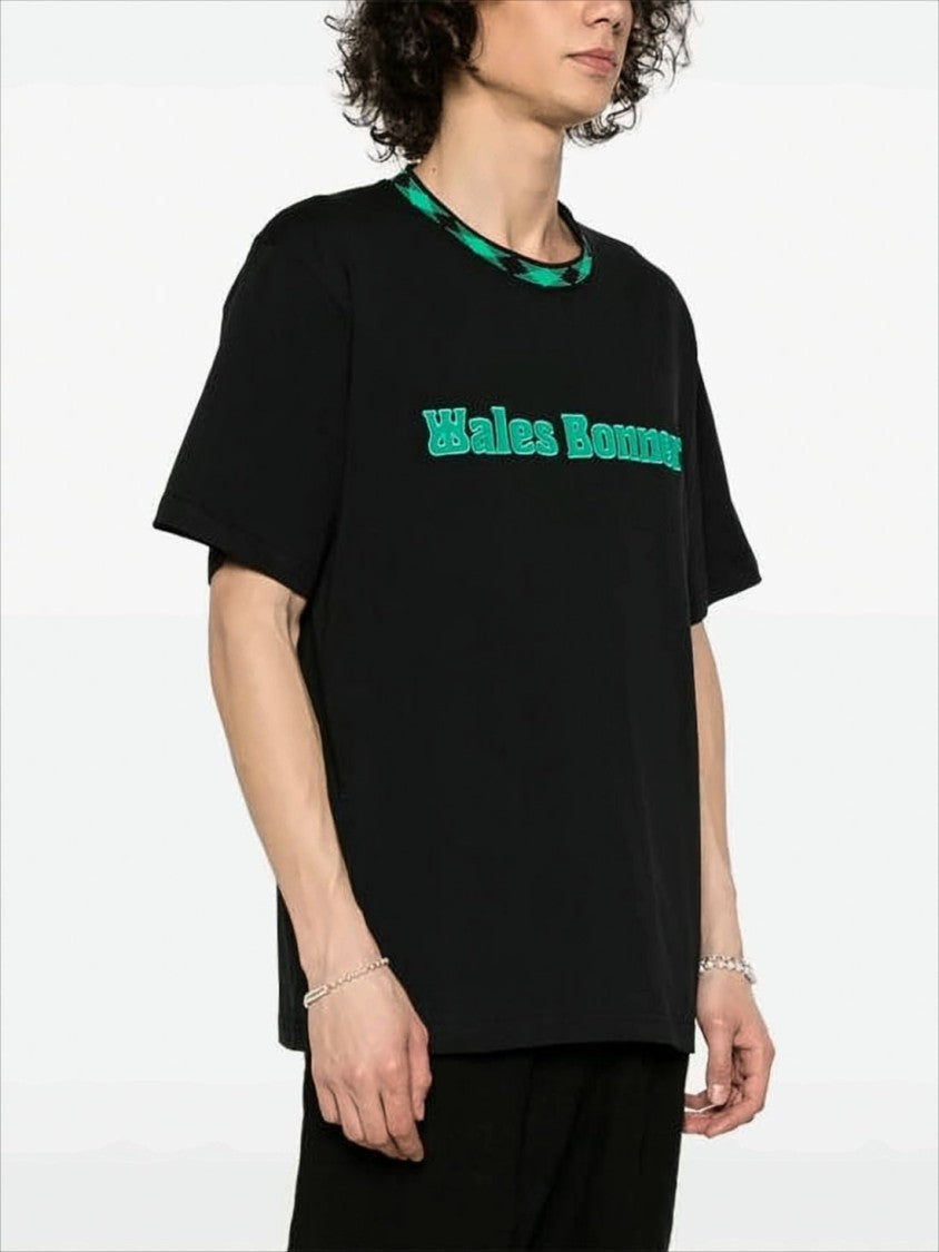 Relaxed-Fit Black T-Shirt with Bold Green Logo