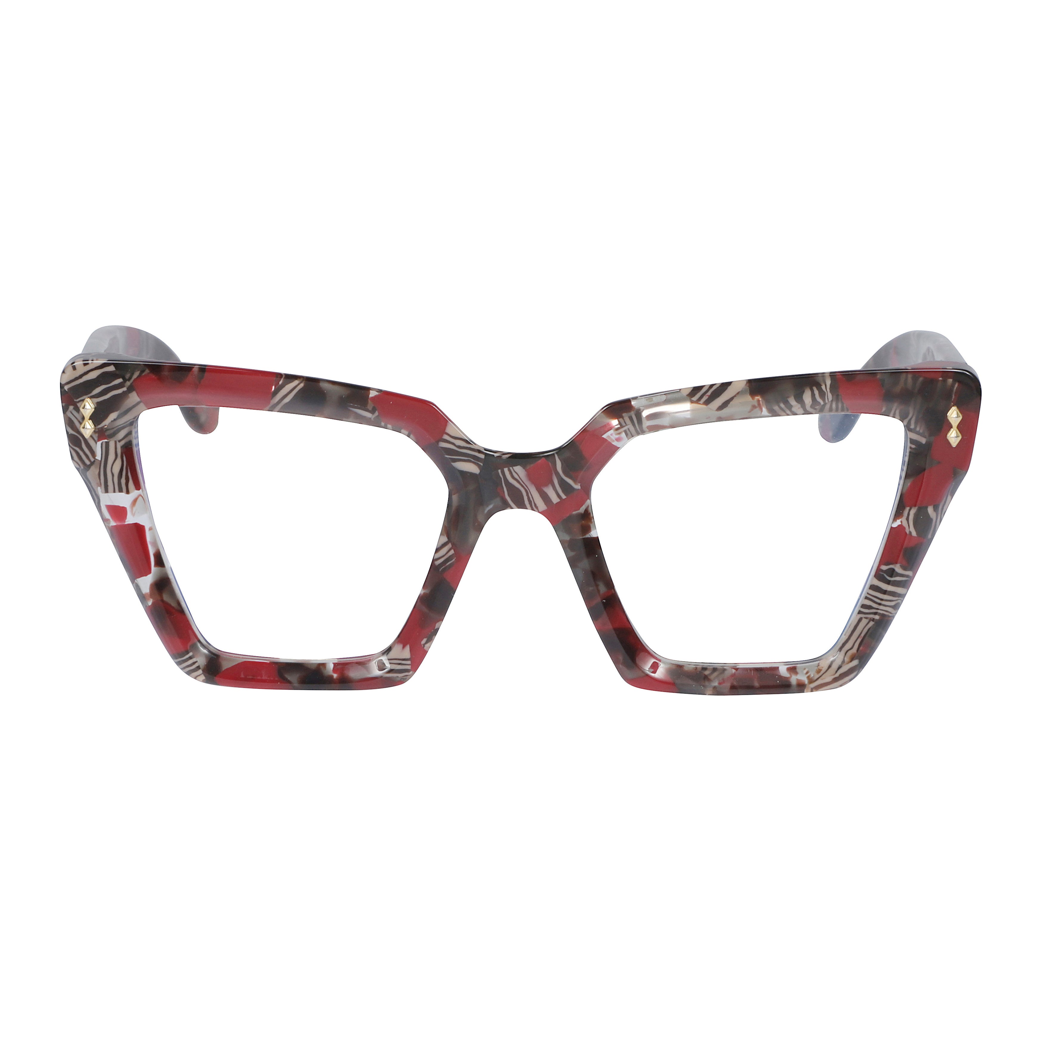 Vanessa Glamour Oversized Geometric Sunglasses with Marbled Pattern