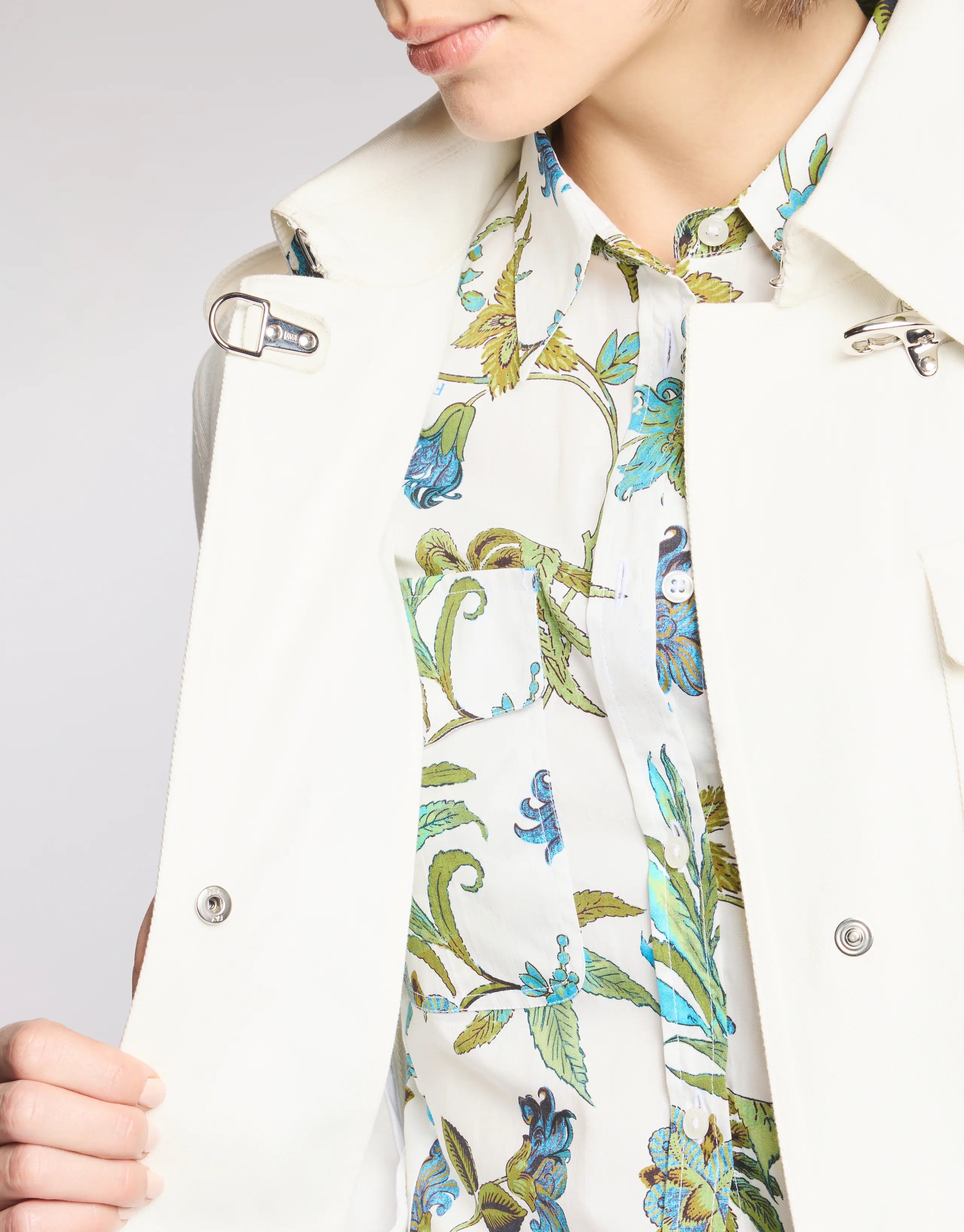 Shirt Jacket with Distinctive Hook Closure