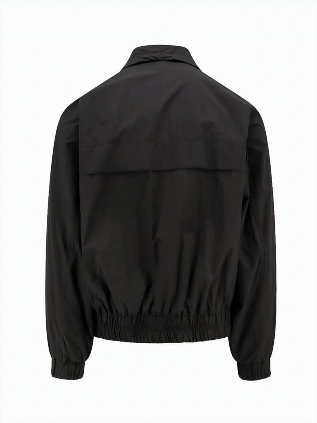 Cropped Black Polyamide Jacket with High Collar