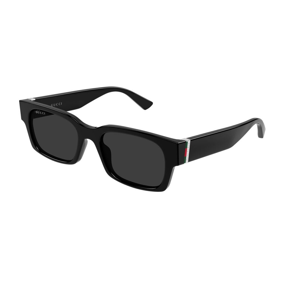 Wide Rectangular Black Acetate Gucci Sunglasses GG2084S Linea Sign