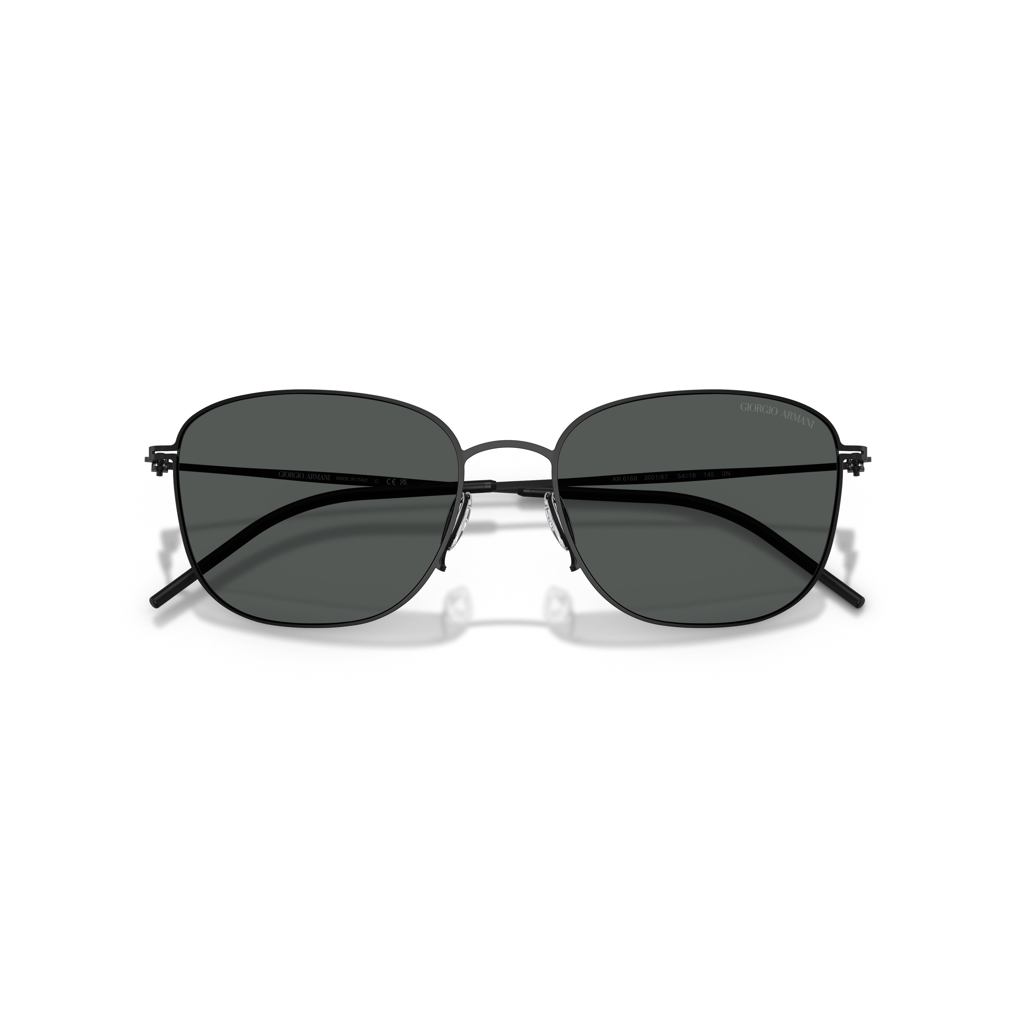 0ar6168 Rectangular Metal Frame Sunglasses with Adjustable Nose Pads