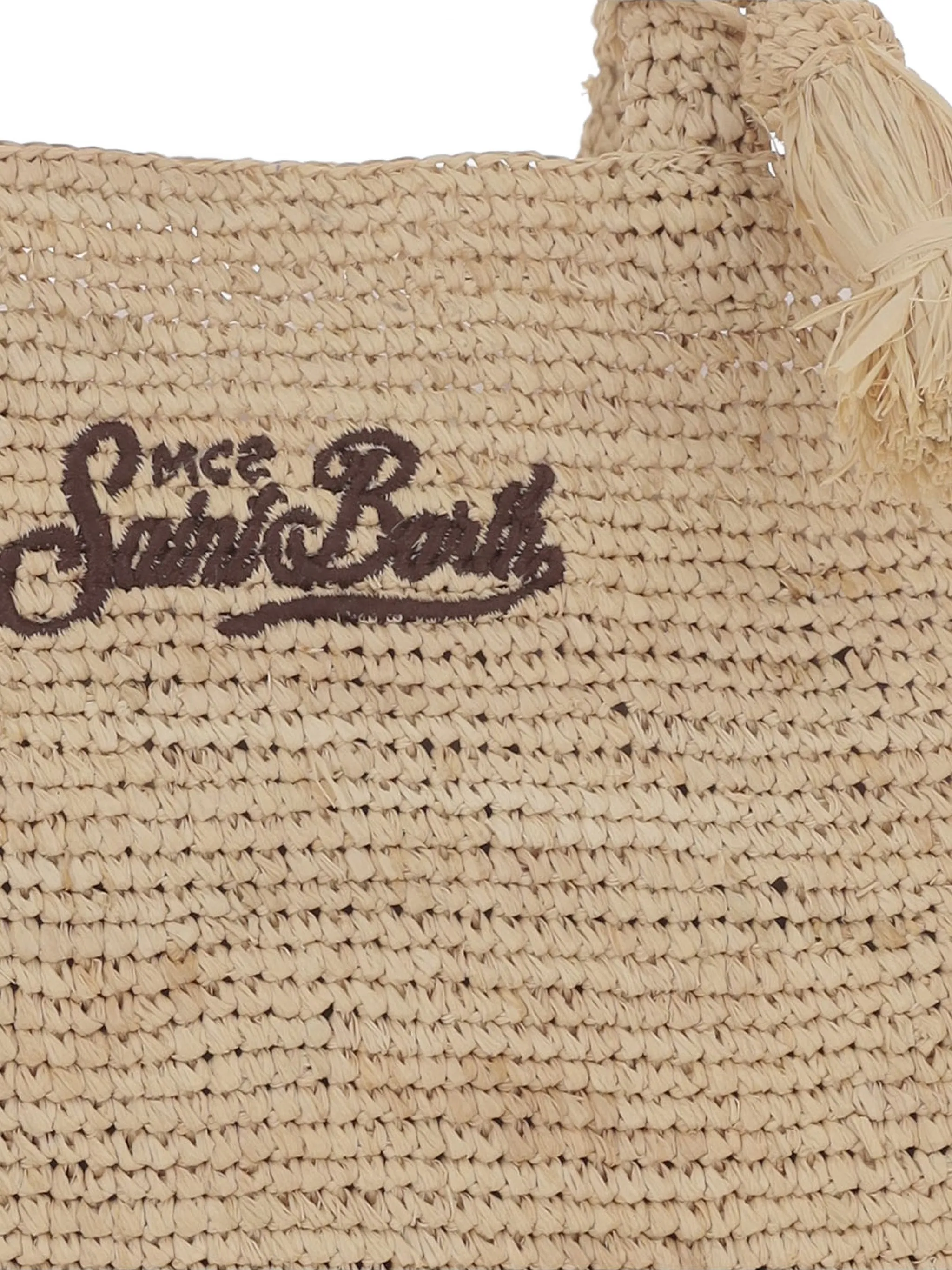 Rectangular Woven Tote Bag with Fringed Edges
