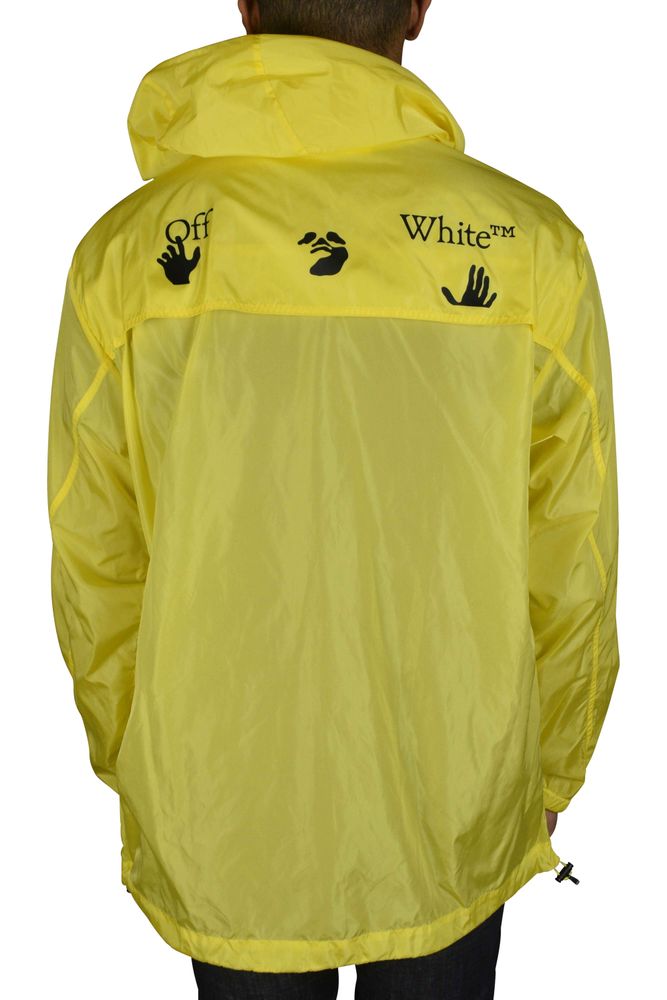 Yellow Off-White Windbreaker With Iconic Logo Accents