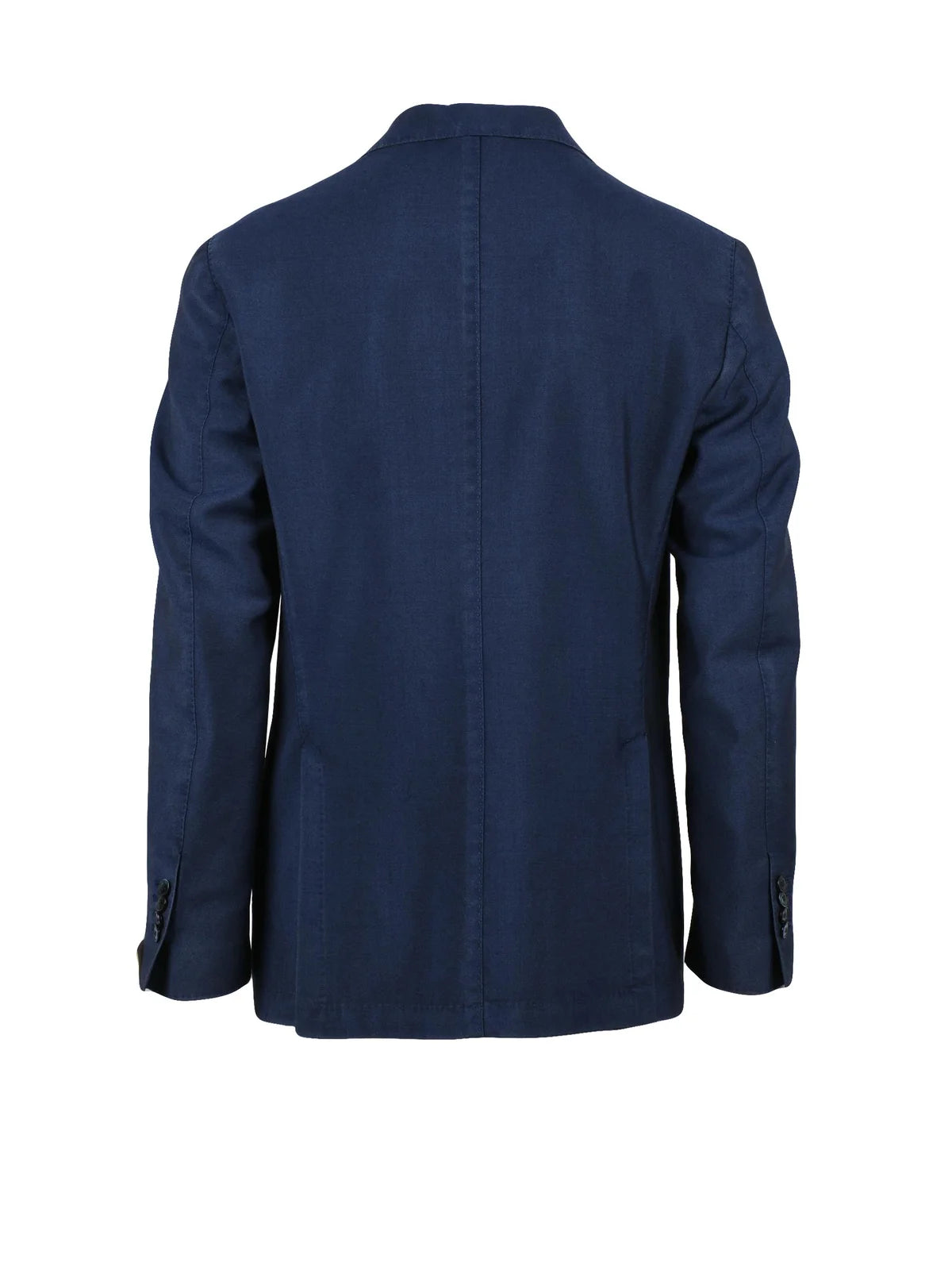 Blue Wool Mohair Wool Rounded Blazer