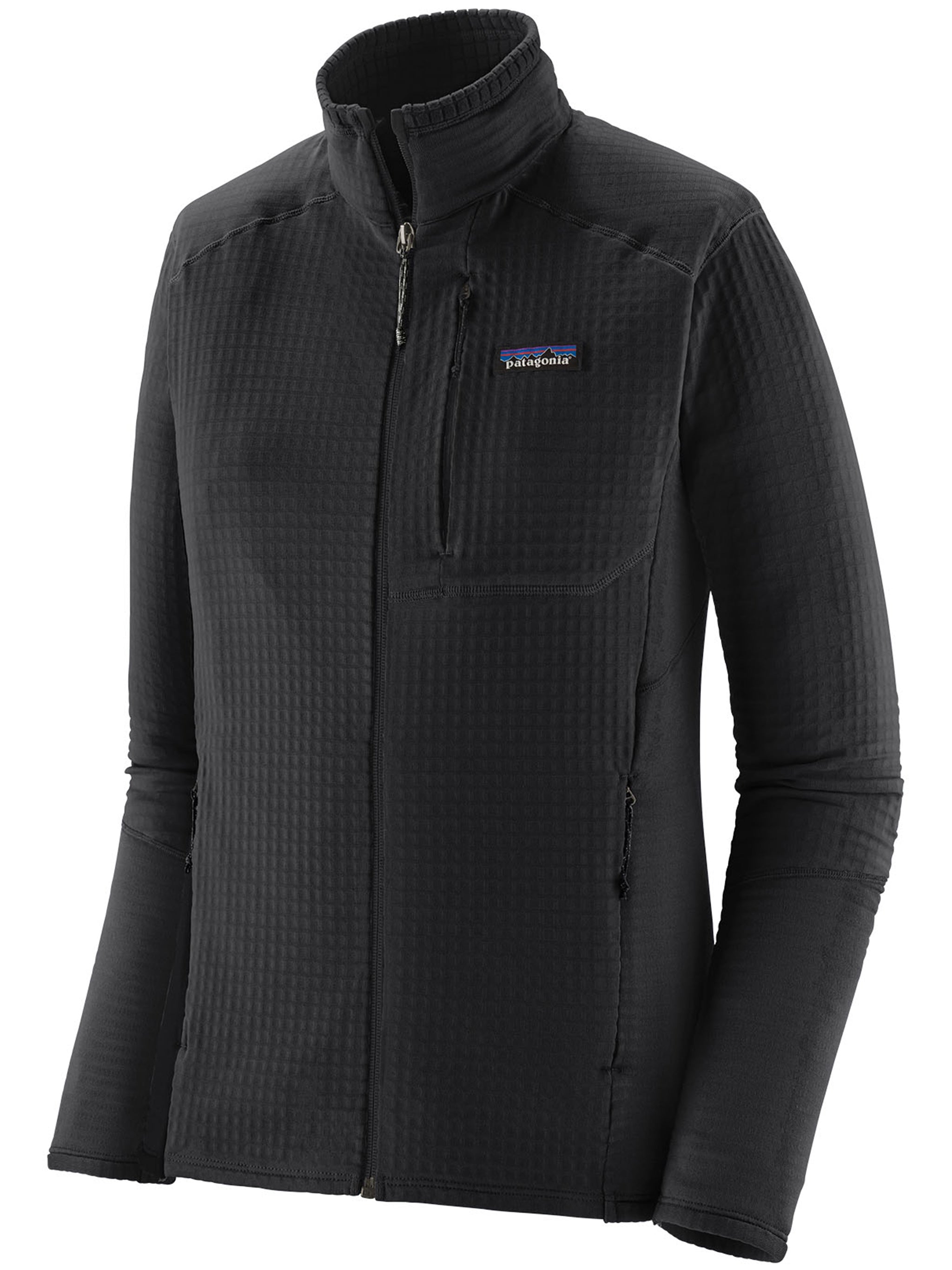 Black R1 Jkt Fitted Textured Active Jacket