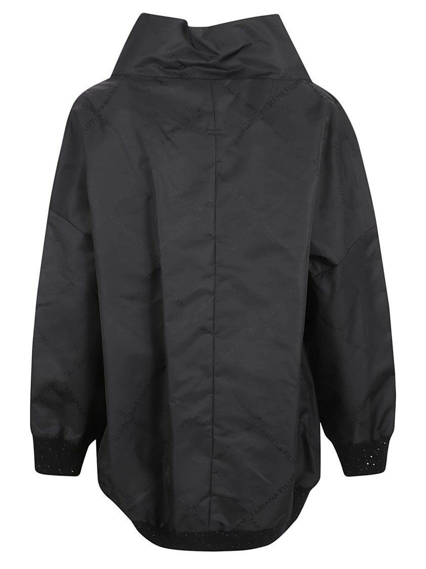 Oversized Black Coat With High Collar